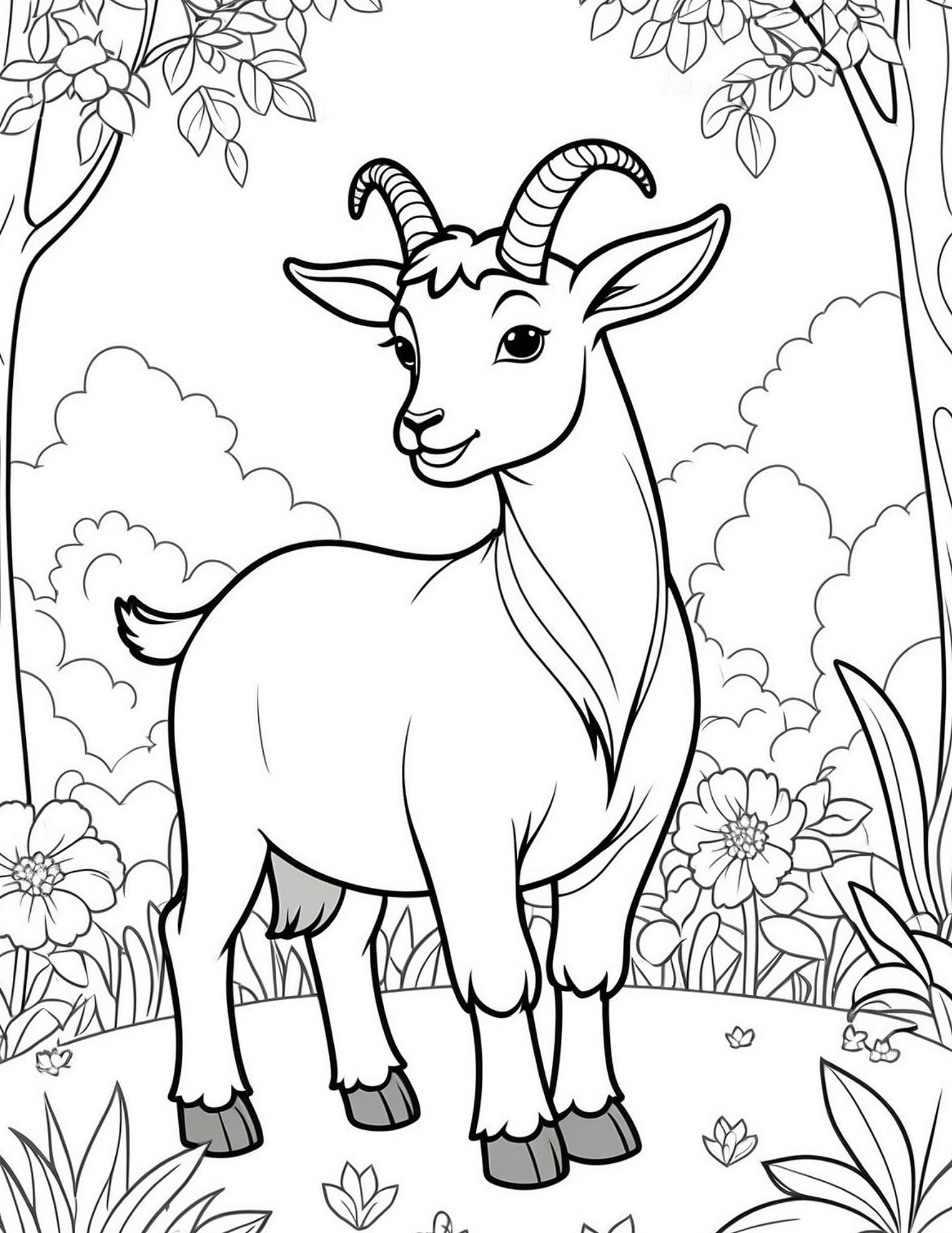 Goat Coloring Page