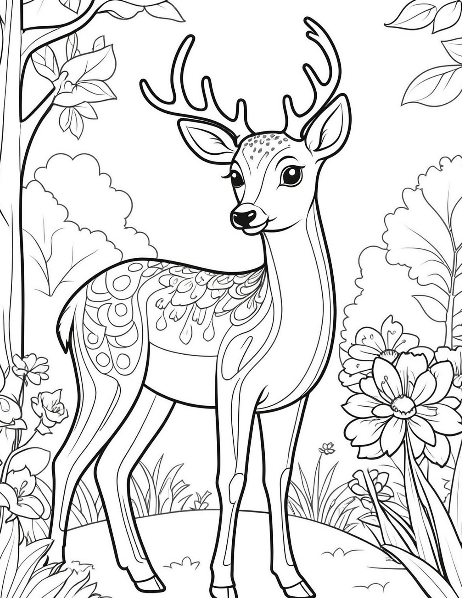 Majestic Deer Coloring Page