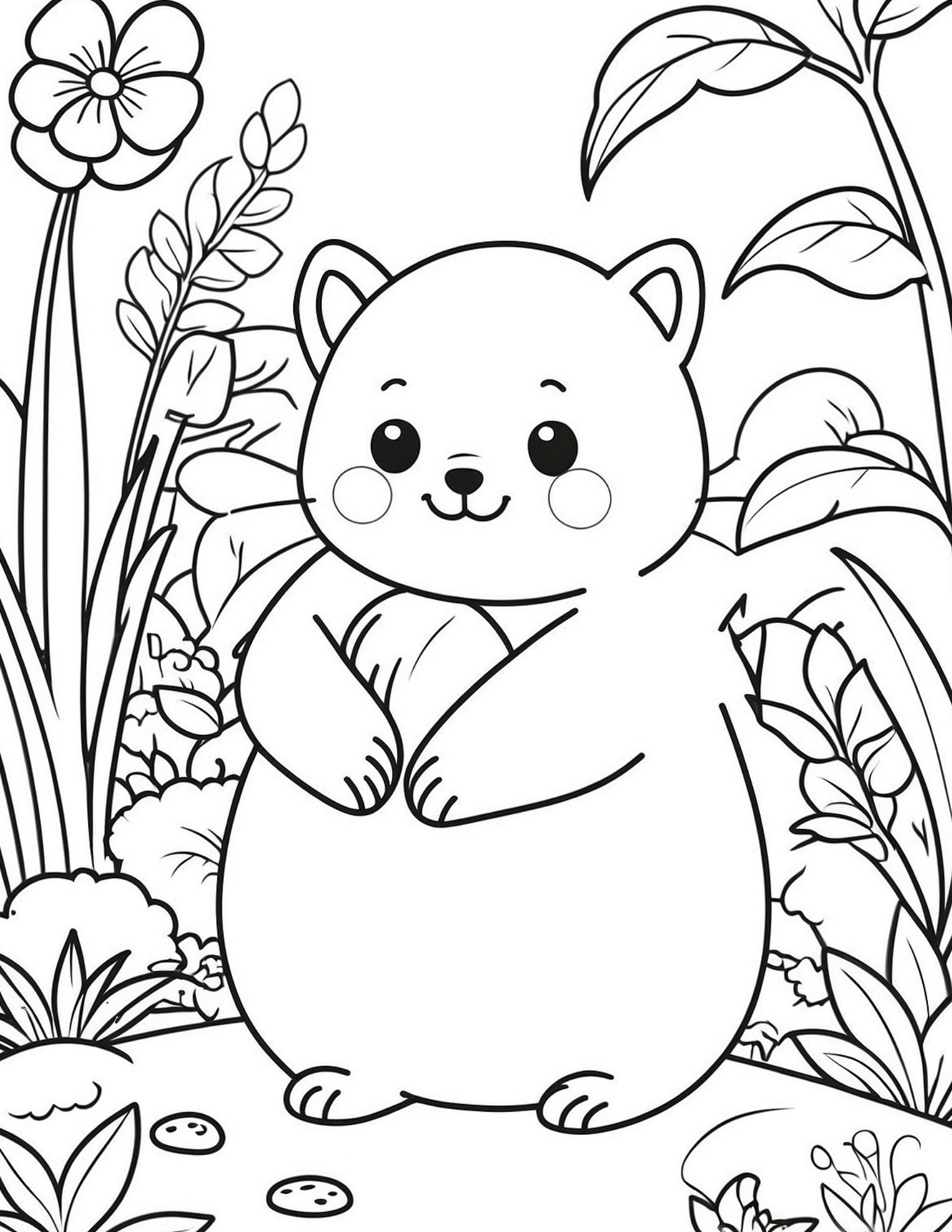 Cute Hamster Coloring Page