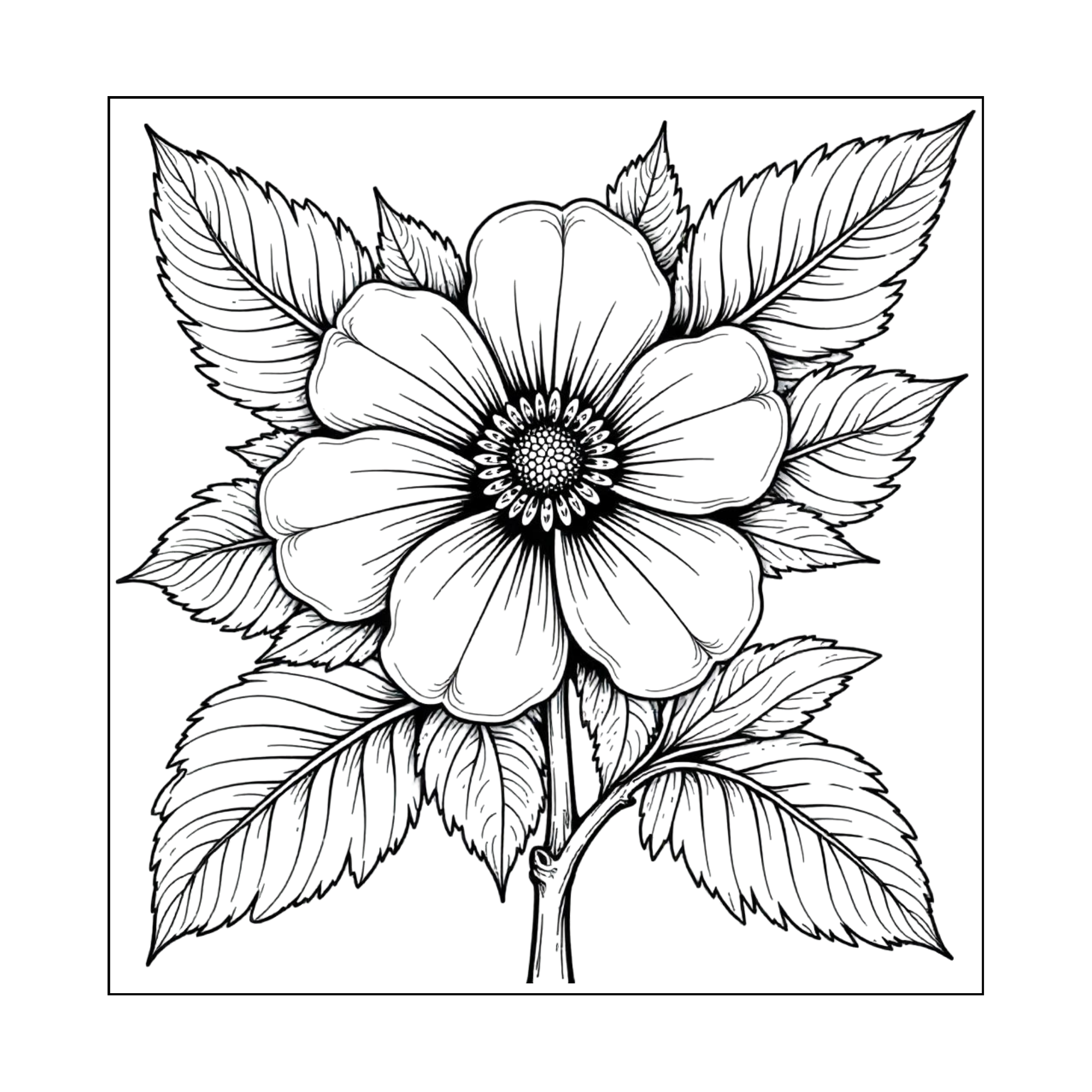 Botanical Flower Line Art