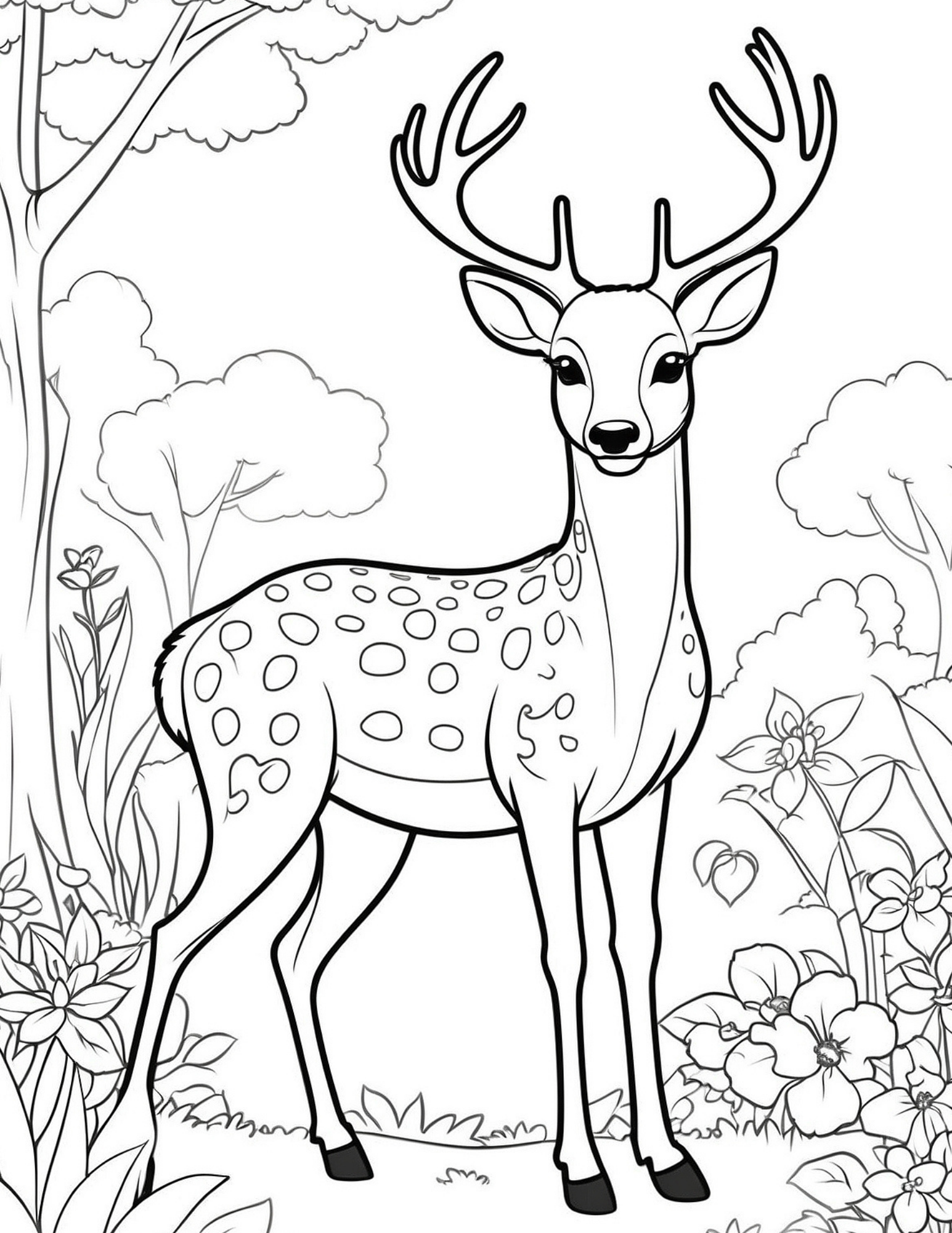 Majestic Deer Coloring Page