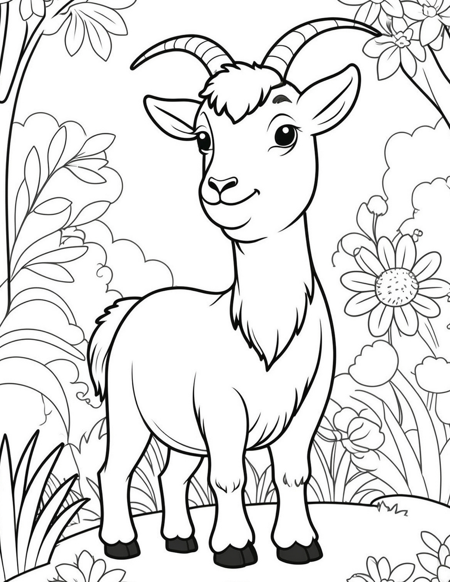 Goat Coloring Page