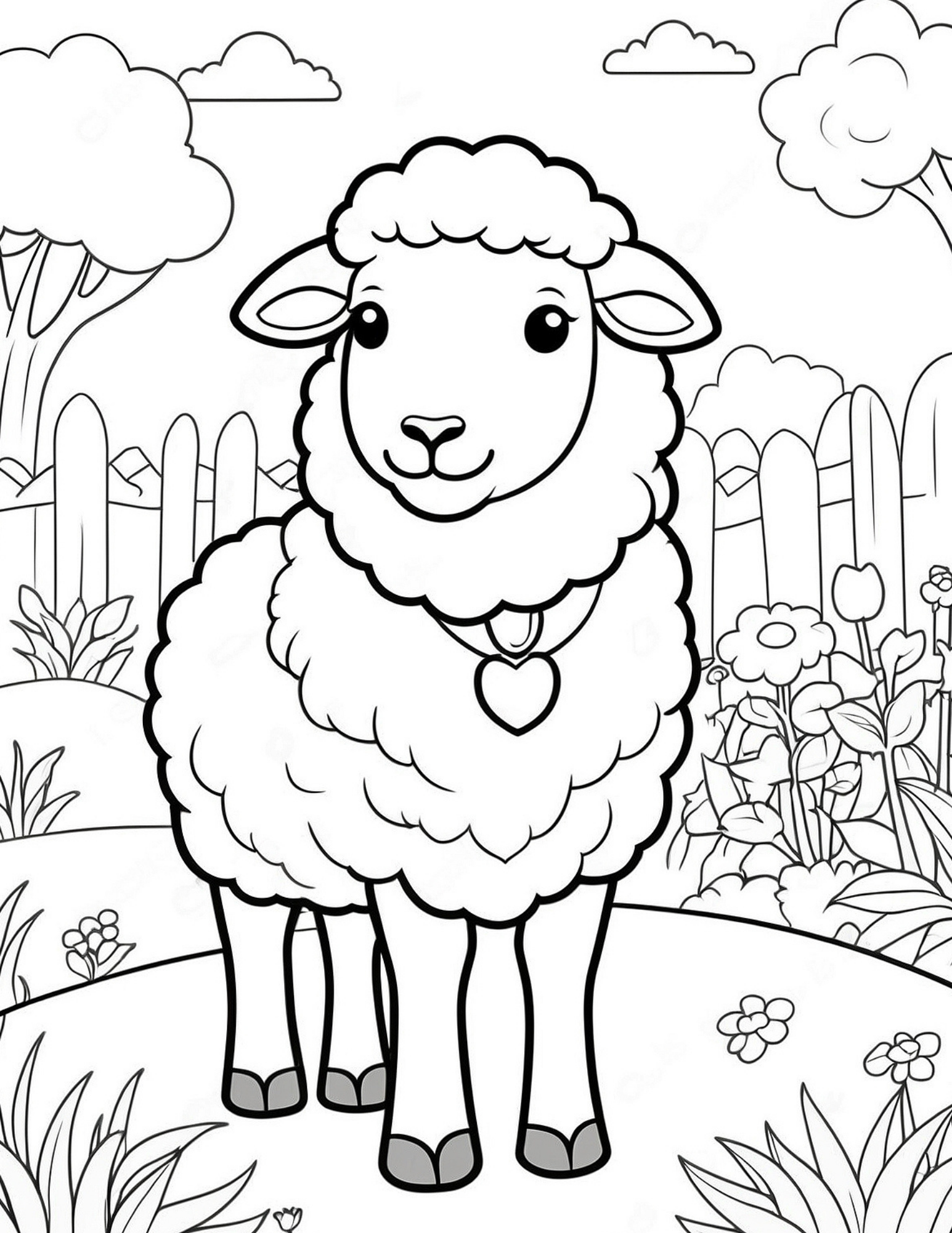 Lamb Coloring Page