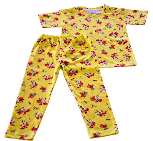 Yellow Floral Kids Pajama Set