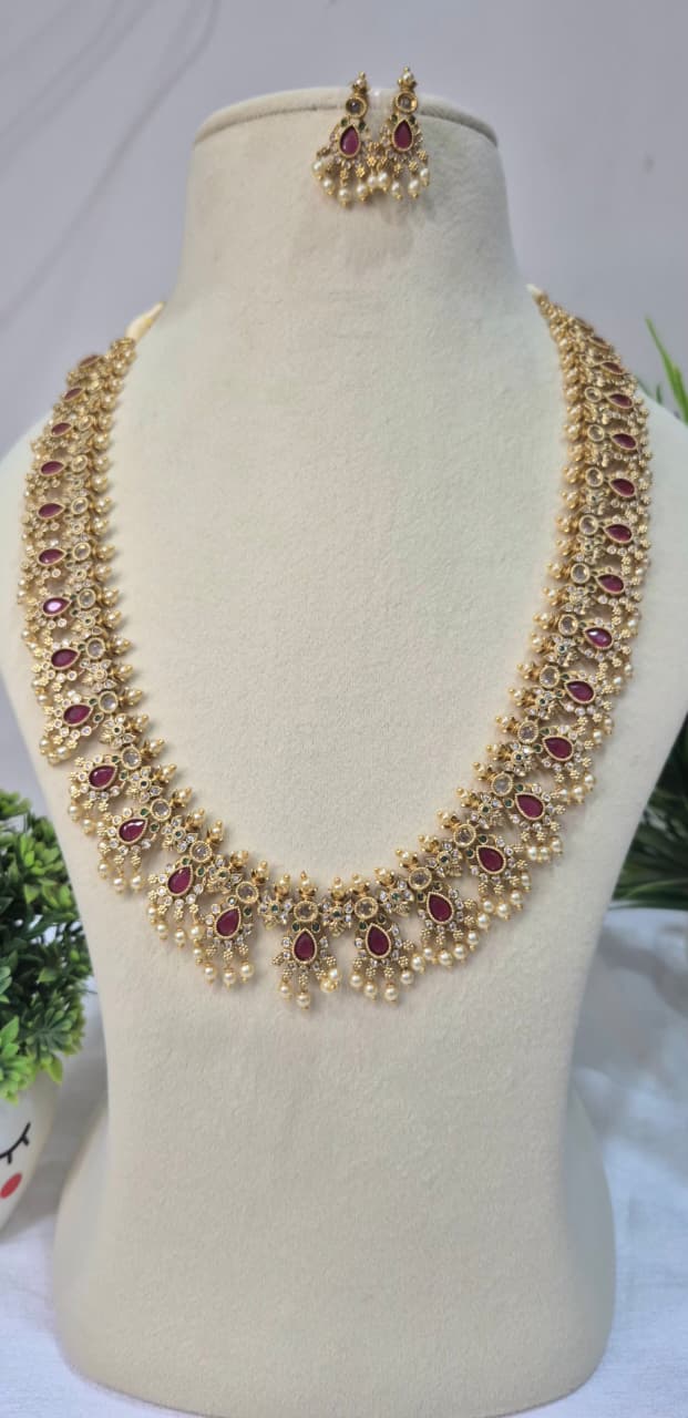 Premium Guttapusalu with Ruby Haaram set   sugph16