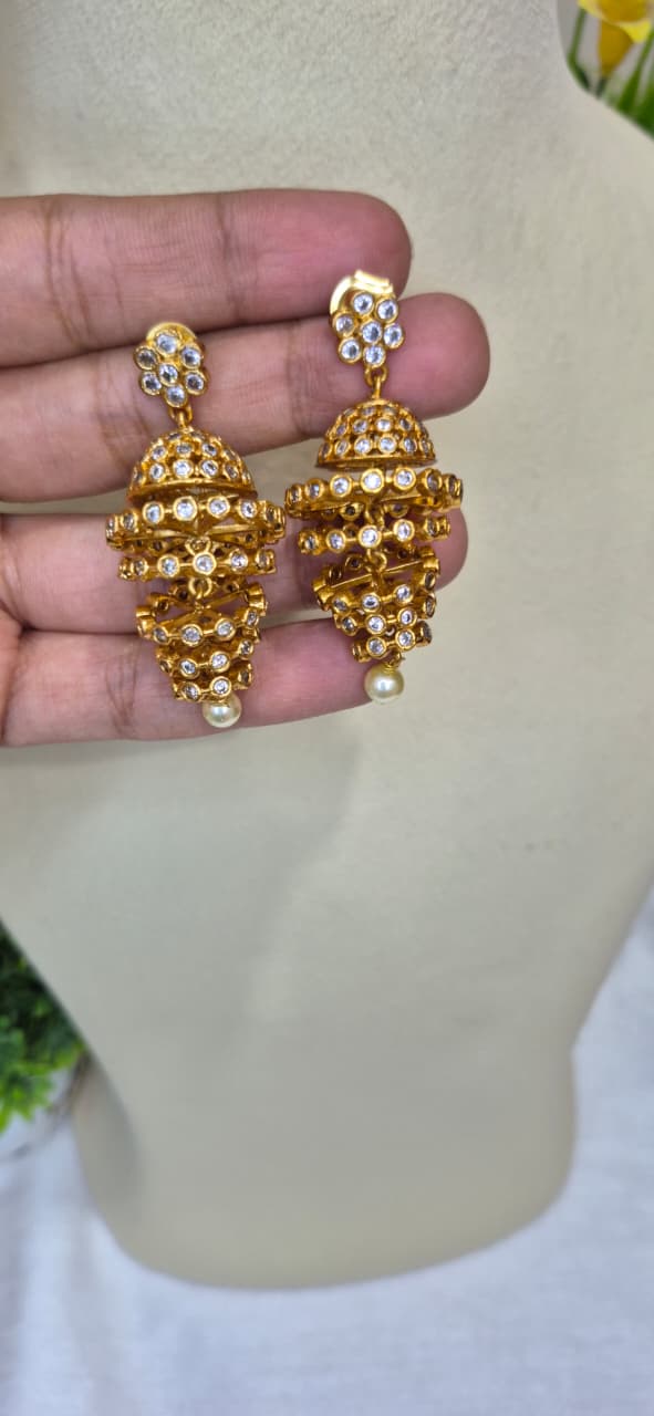 Flower Statement Jhumka Earrings  ERS43