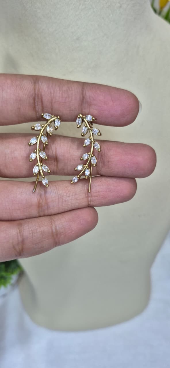 Leaf Vine Crystal Ear Cuffs  ERS39