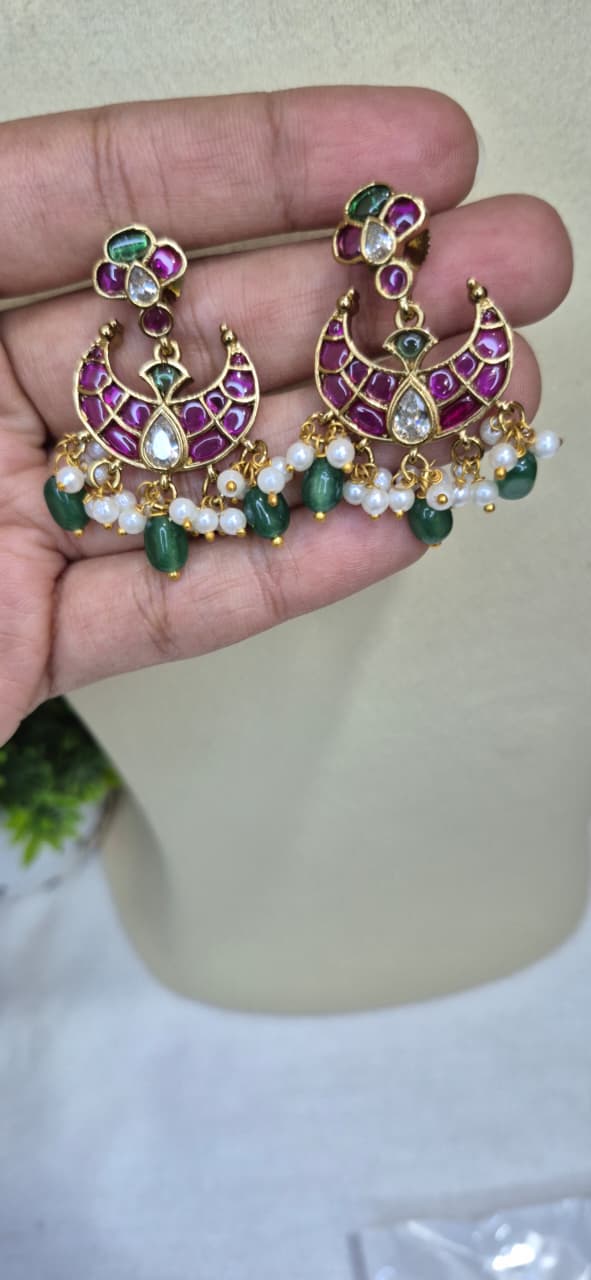 Jadau Kundan Chandbali Earrings  ERS38