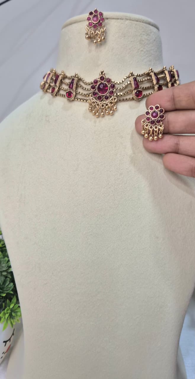 Antique Gold-Plated Choker Set   supcs24
