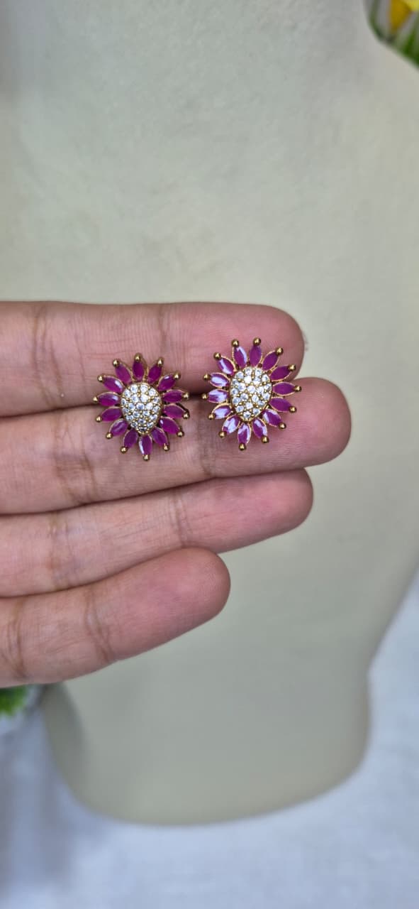 Ruby Sparkle Stud Earrings  ERS41