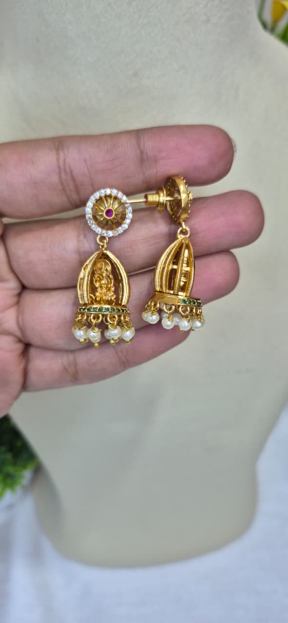 Antique Goddess Lakshmi Jhumka Earrings  ERS44