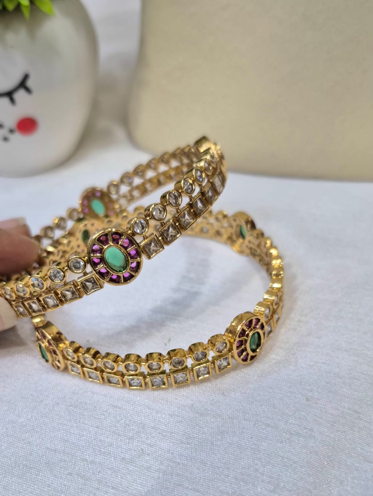 Designer Kundan Gold Bangles  subgl34