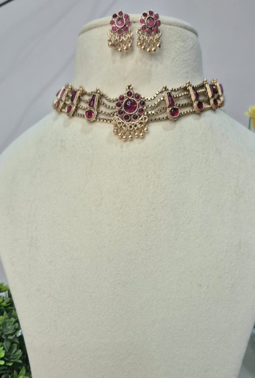 Antique Gold-Plated Choker Set   supcs24