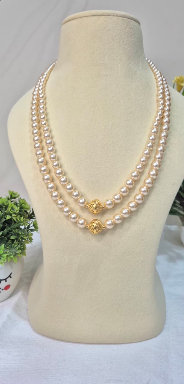 Elegant Pearl Double-Strand Necklace