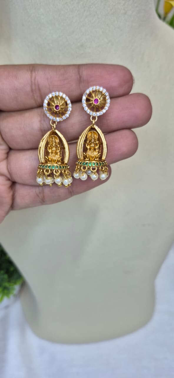 Antique Goddess Lakshmi Jhumka Earrings  ERS44