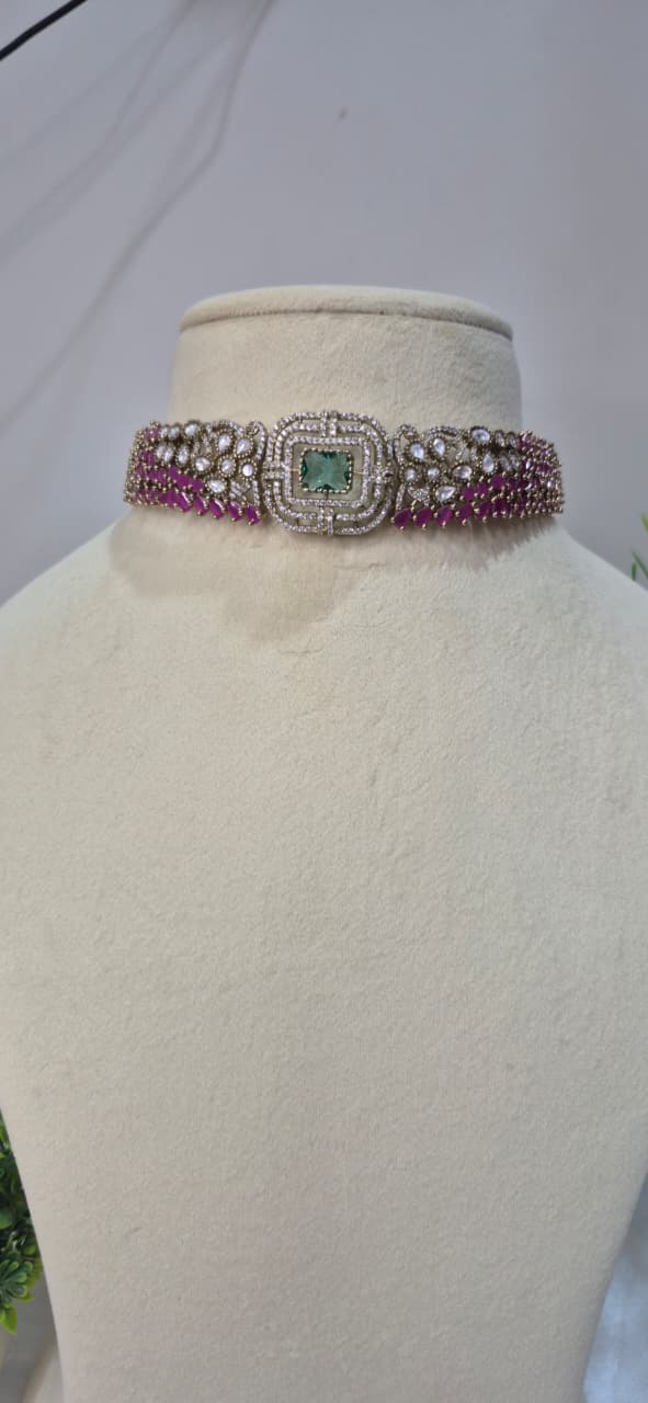 Victorian AD with Ruby Choker Set  suvr14
