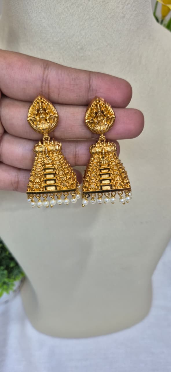 Premium Temple Gopuram Jhumka Earrings  ERS42