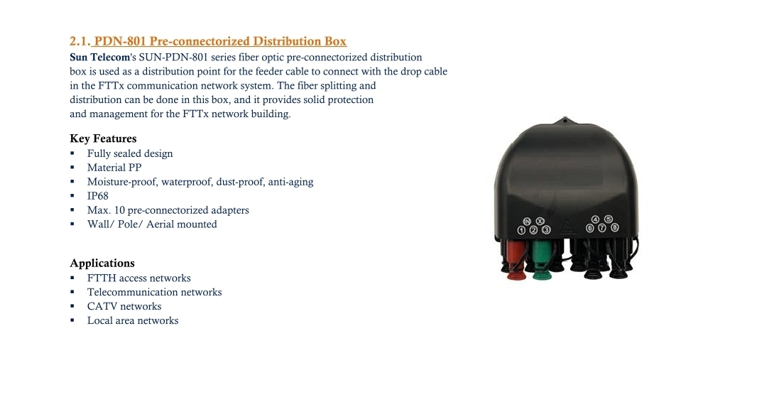 Boîte de Distribution Pré-connectée PDN-801