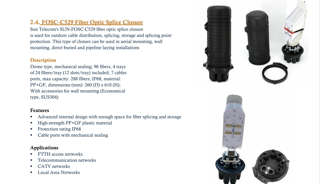 Boîtier de Soudure Fibre Optique FOSC-CS29