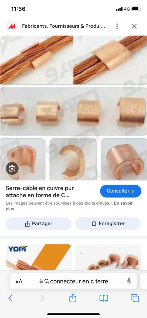 Cosses de câble en cuivre