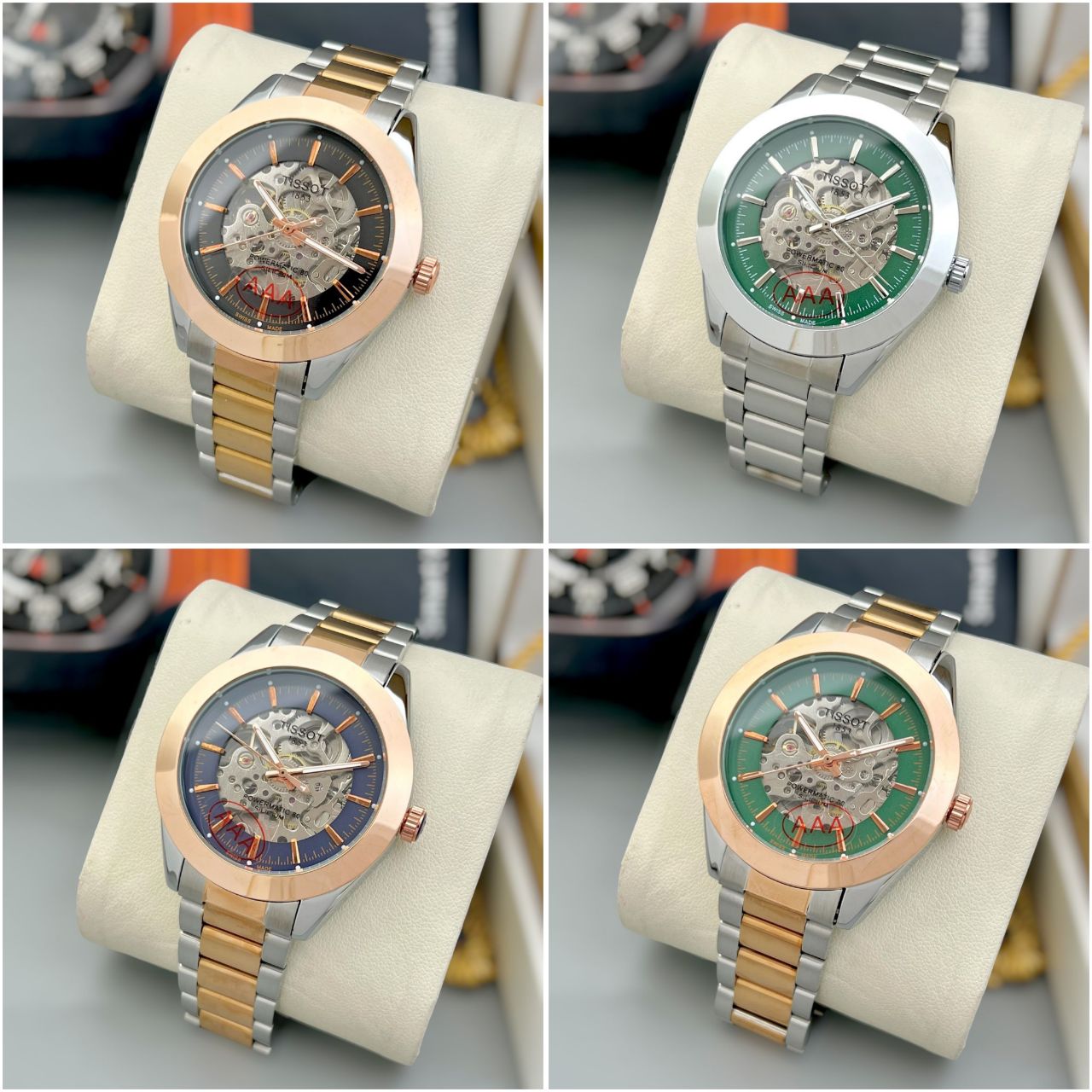  Tissot  For - Men's  Mechanical Skeleton Wristwatch Gentleman Powermatic 80 