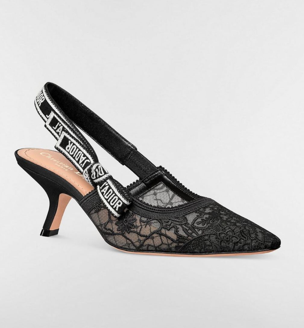J’Adior Black Millefori Slingback Pump 