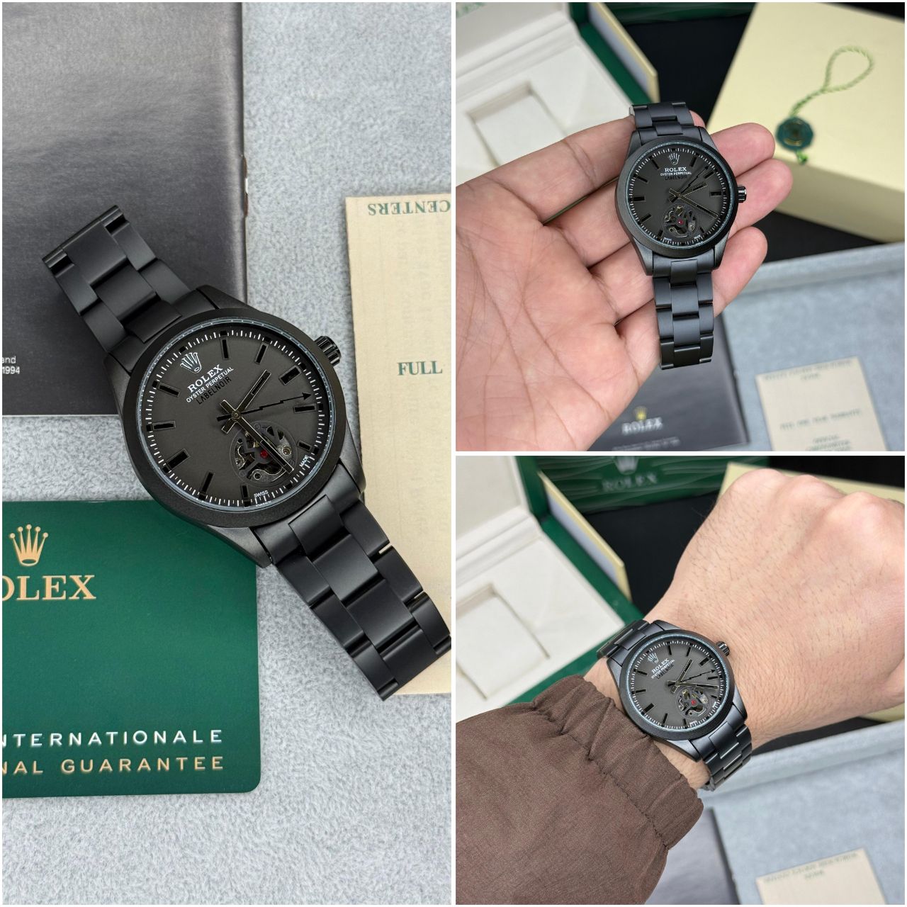 Rolex Oyster Perpetual Green/ Black Dial Watch