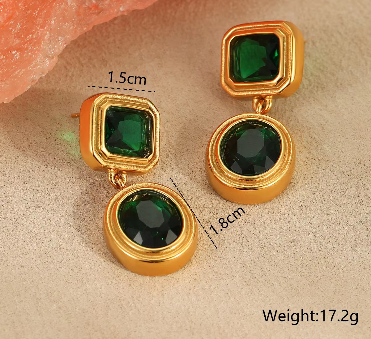 Emerald Green Drop Earrings