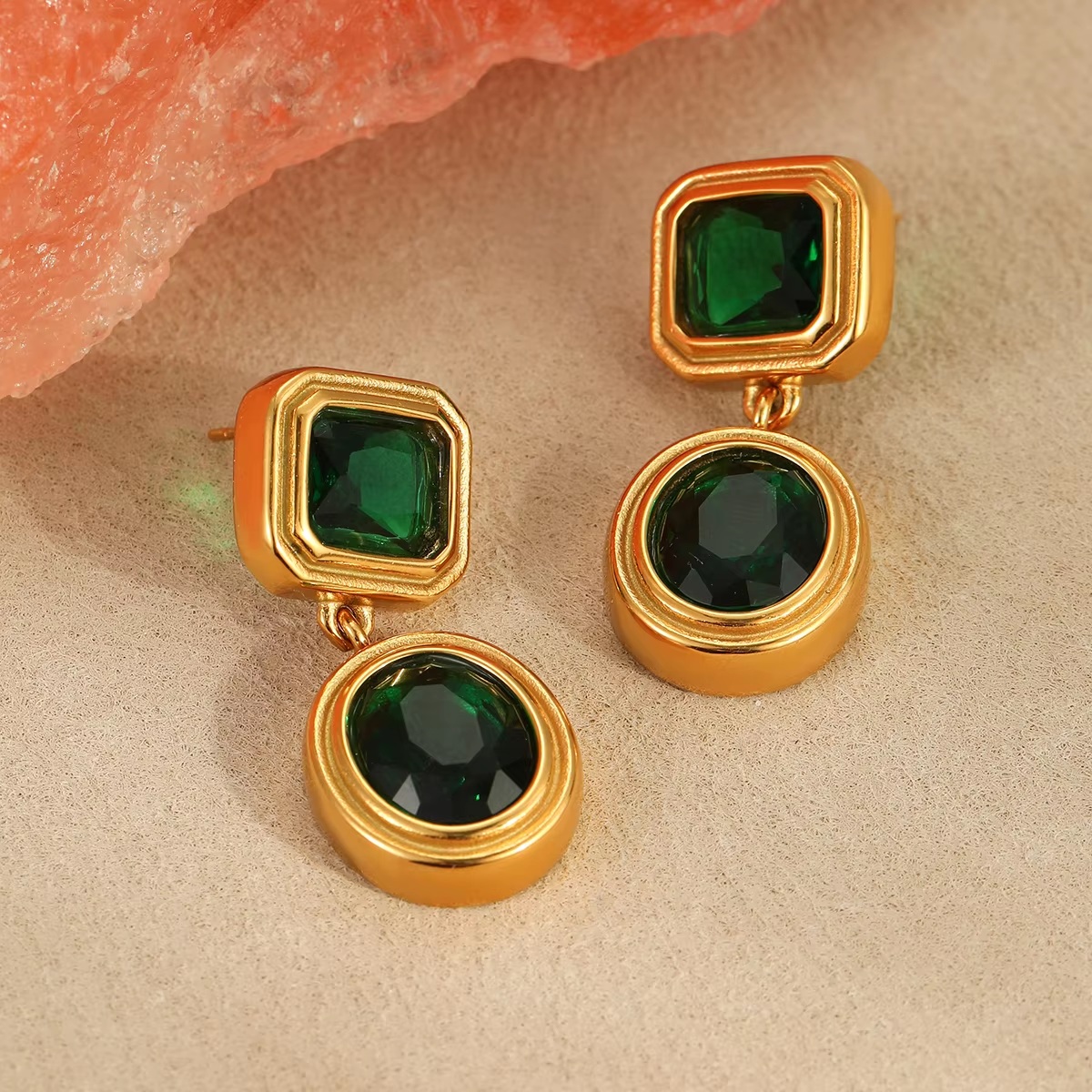 Emerald Green Drop Earrings