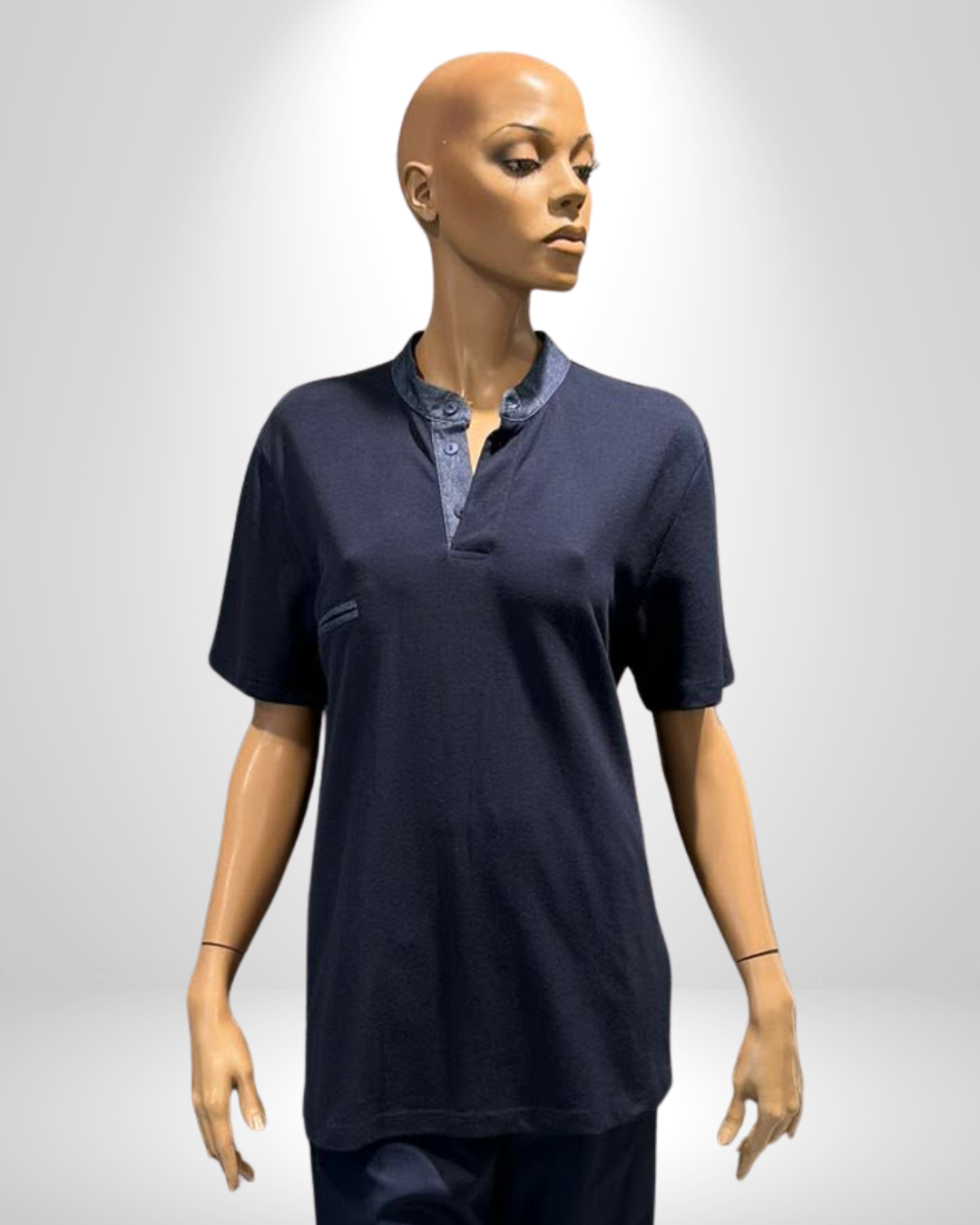 041 Ανδρικό πικέ πόλο με μαο τζιν γιακά