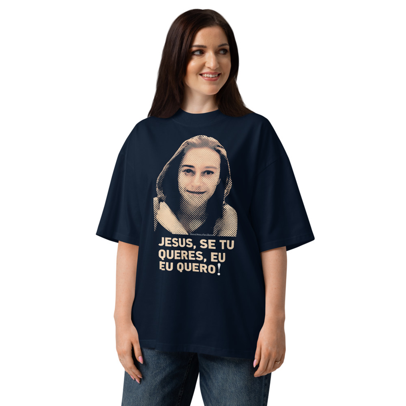 Camiseta Unissex " Beata Chiara Luce Badano " - Orgânica Oversized de Gola Alta