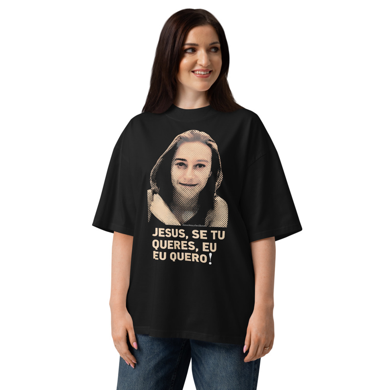 Camiseta Unissex " Beata Chiara Luce Badano " - Orgânica Oversized de Gola Alta