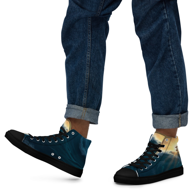Tênis de lona cano alto masculino ! Jesus É a Minha Onda