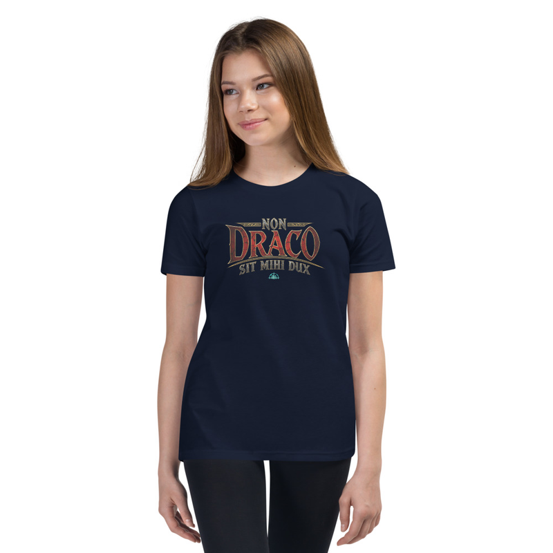 Camiseta Juvenil Non Draco Sit Mihi Dux (Oração de São Bento) 