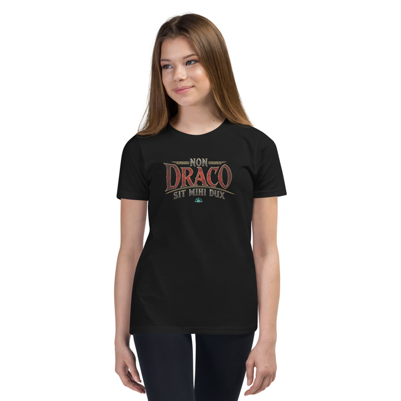 Camiseta Juvenil Non Draco Sit Mihi Dux (Oração de São Bento)