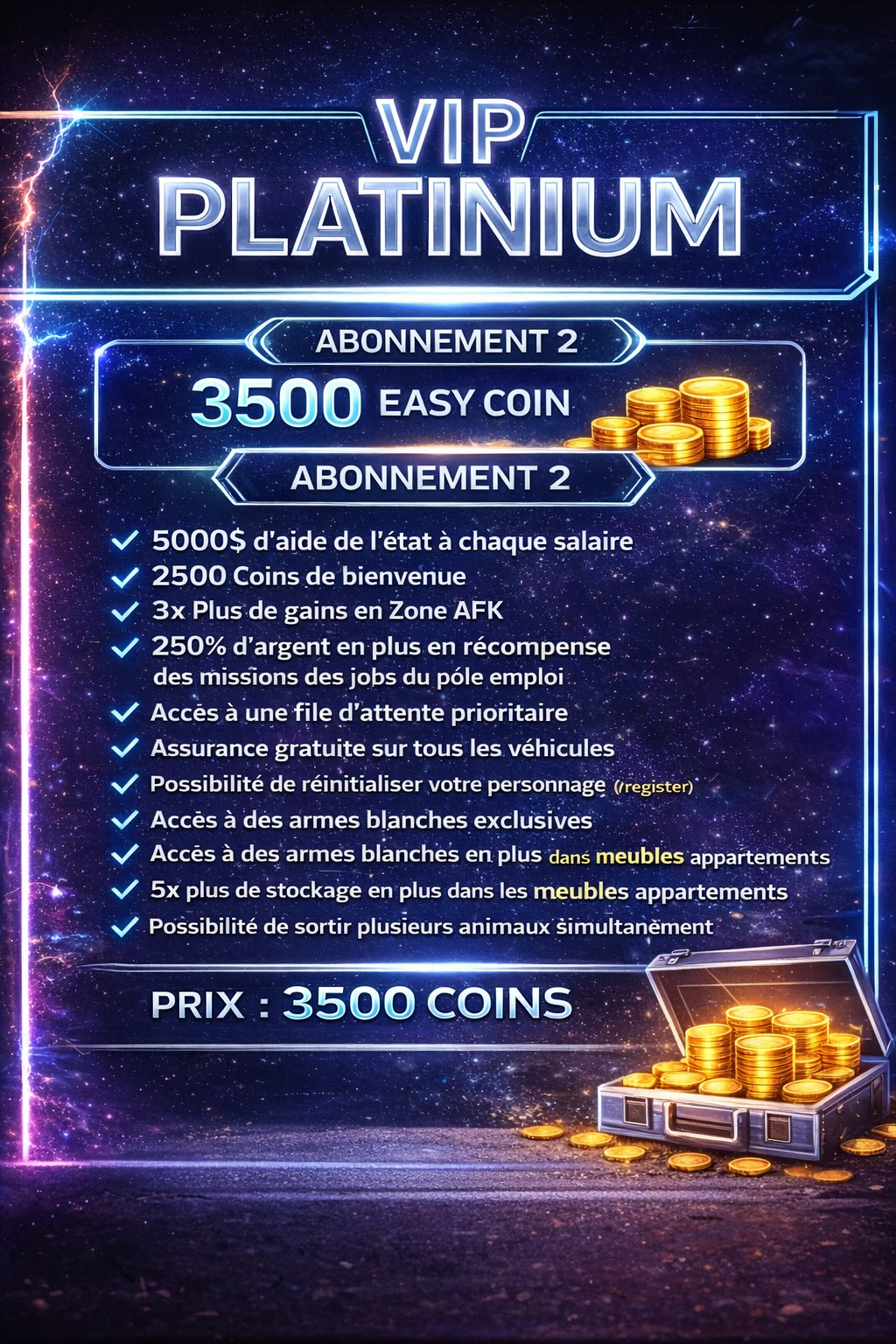 Abonnement VIP Platinium