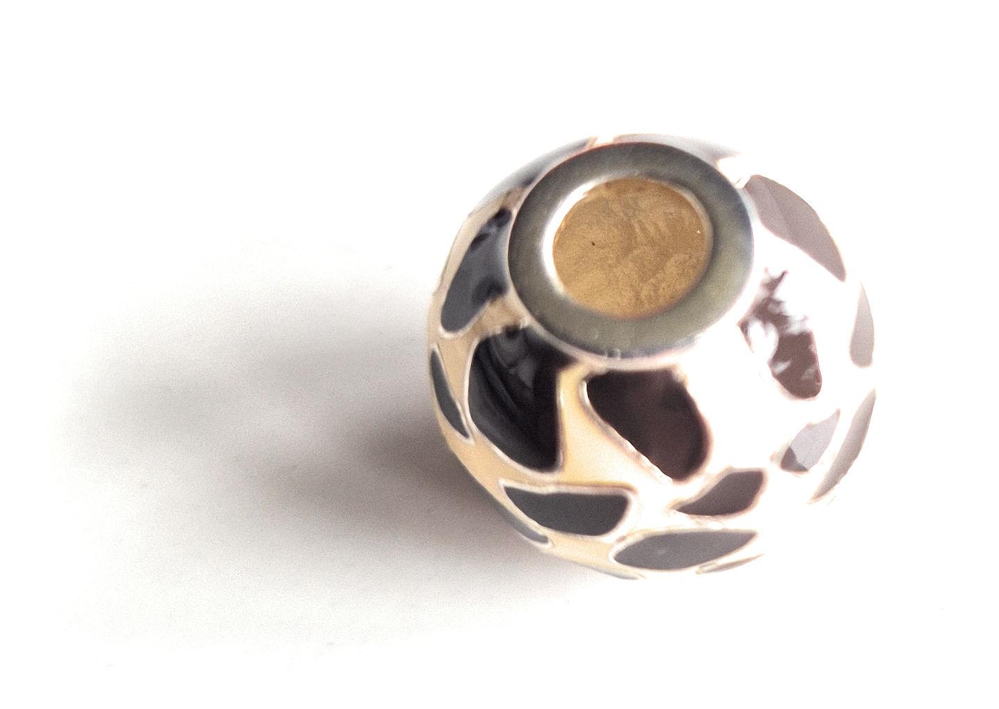 Silver Patterned Sterling Silver Bead