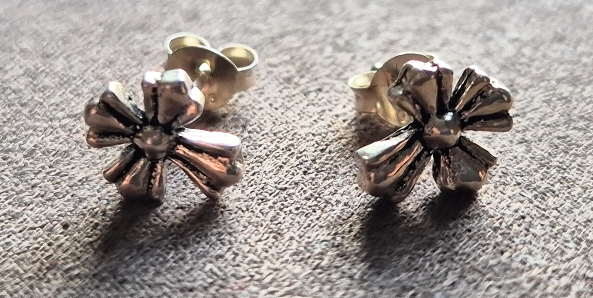 Sterling Silver Intricate Cross Stud Earrings