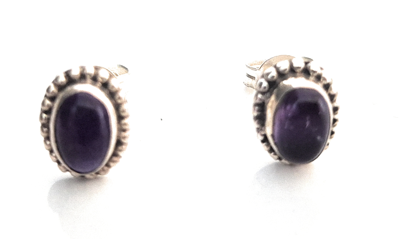 Amethyst Sterling Silver Stud Earrings