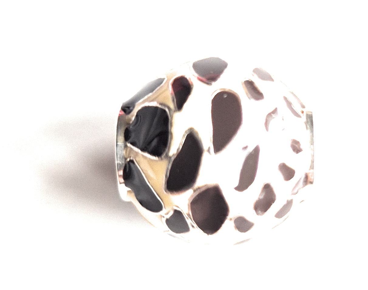 Silver Patterned Sterling Silver Bead