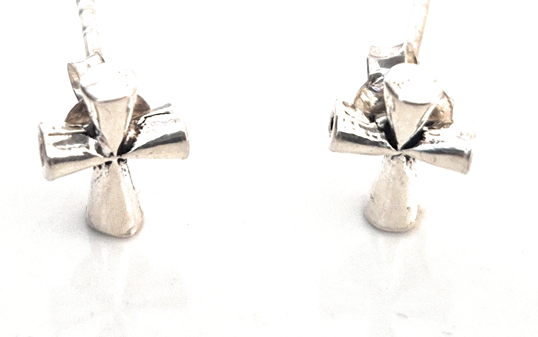 Sterling Silver Cross Stud Earrings