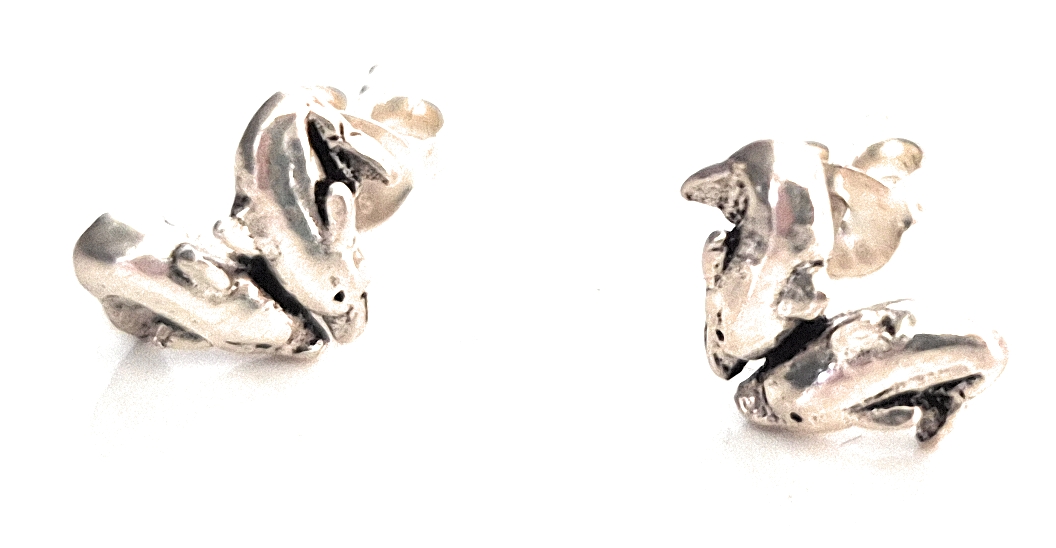 Sterling Silver Dolphin Stud Earrings
