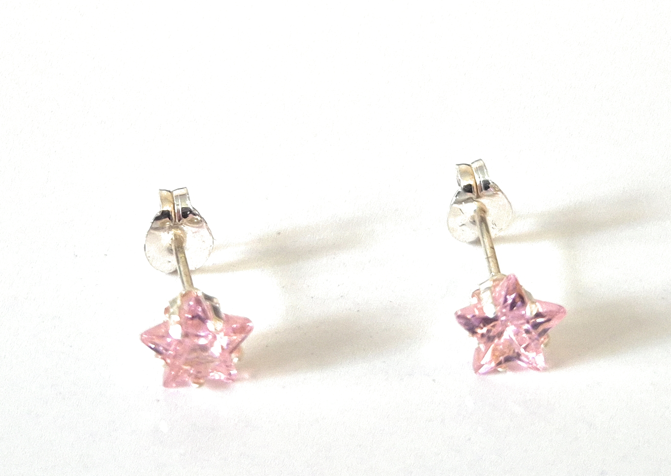 Pink Star Cubic Zirconia Stud Earrings