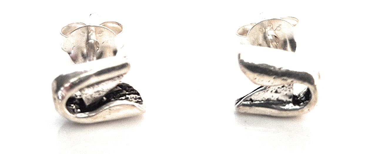 Sterling Silver Safety Pin Stud Earrings