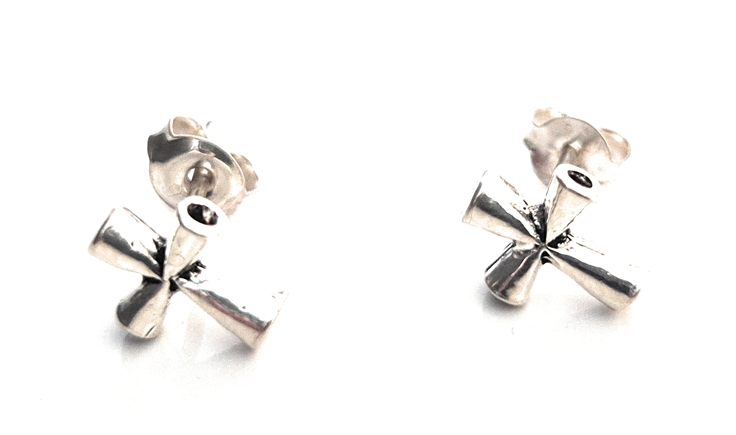 Sterling Silver Cross Stud Earrings