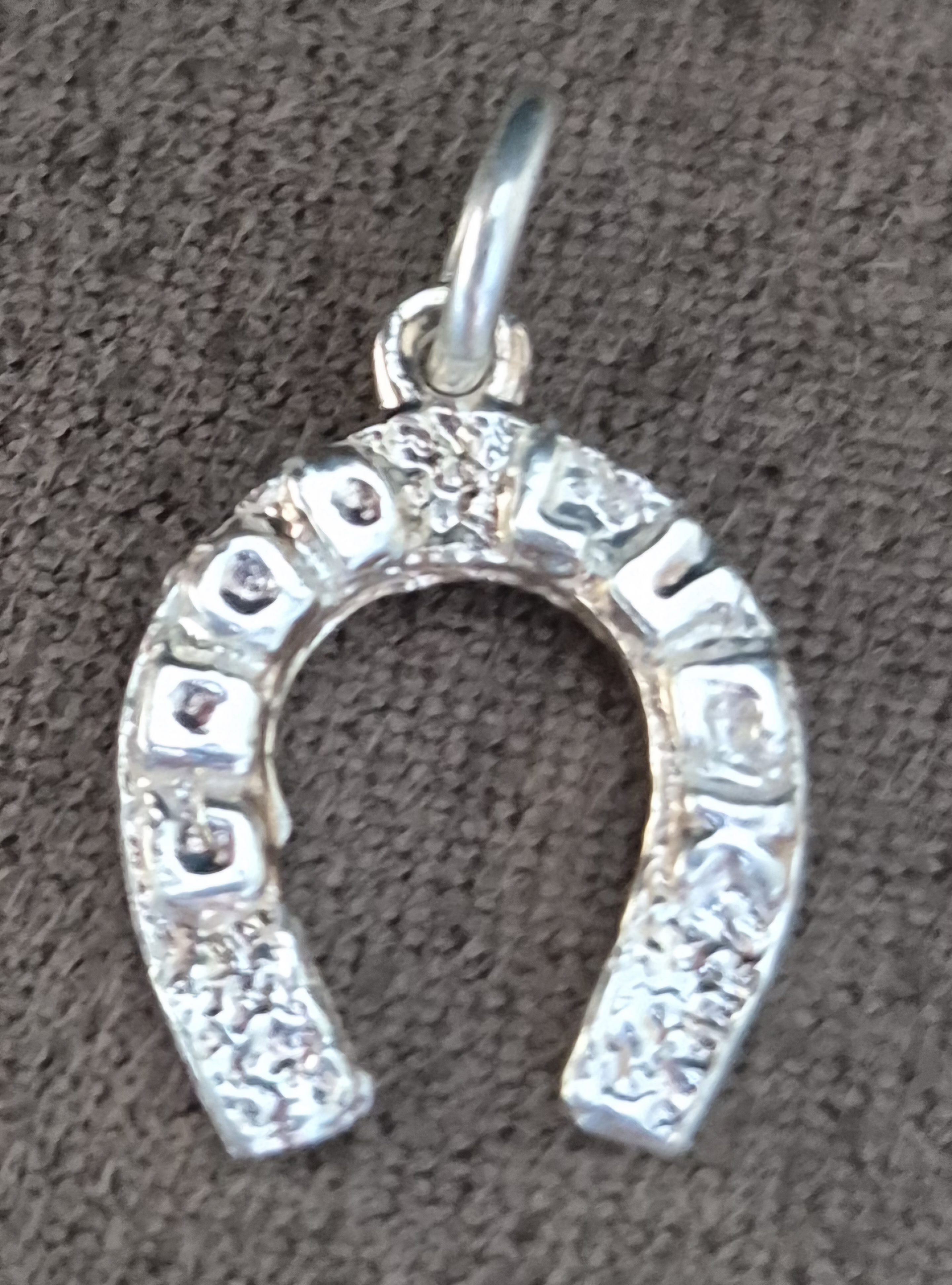 Sterling Silver Horseshoe Good Luck Pendant Charm