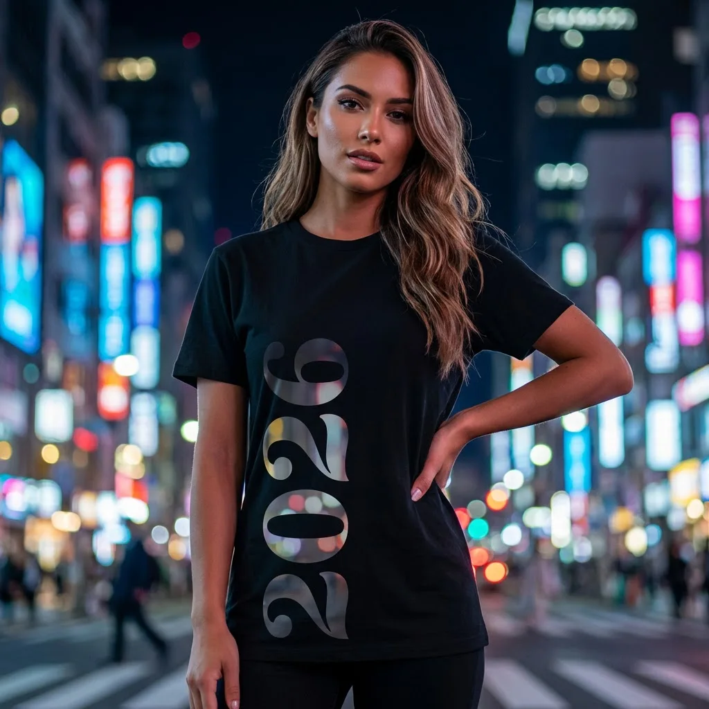 2026 Vertical Print T-Shirt