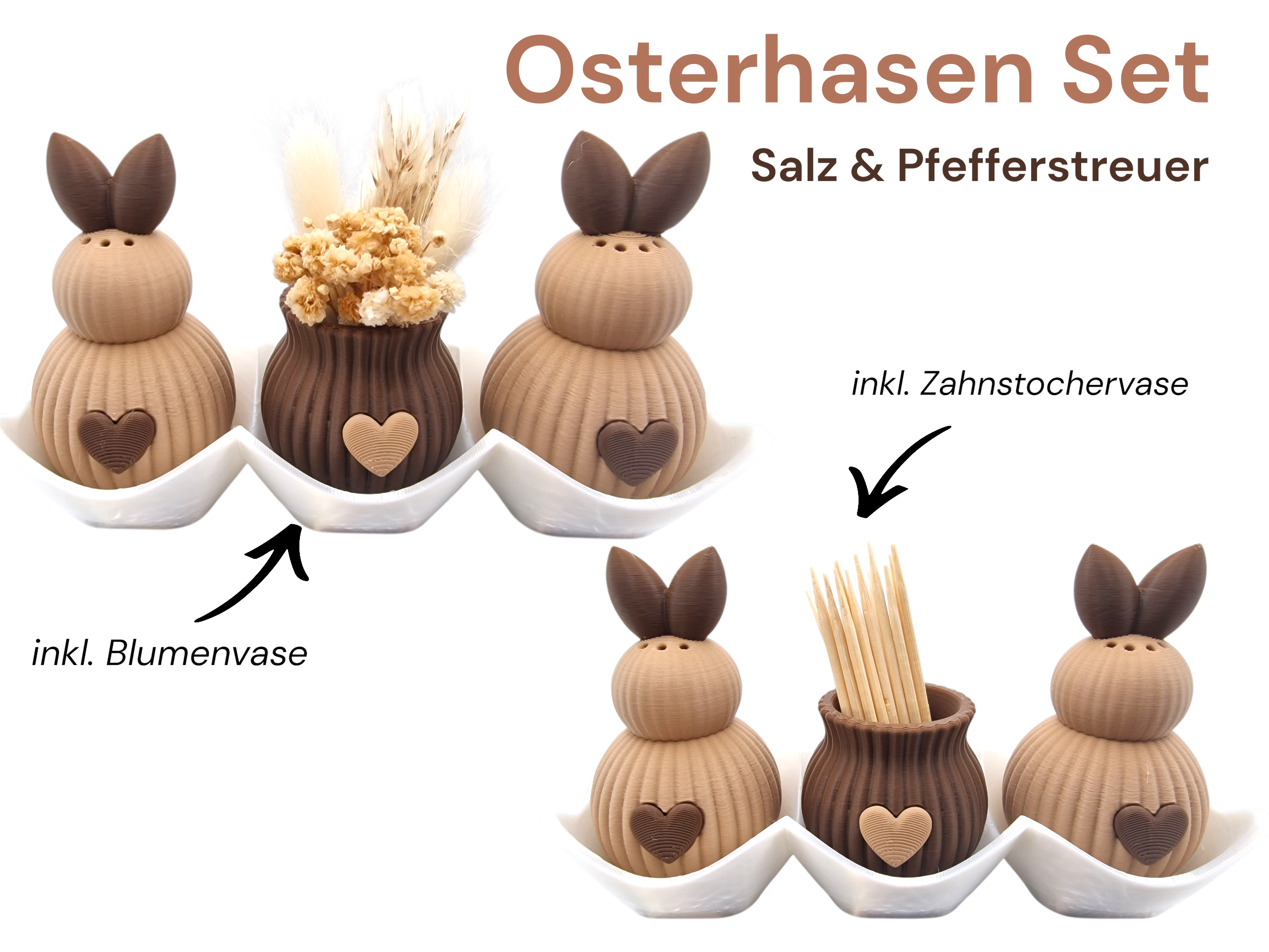Osterhasen Set Salz & Pfefferstreuer