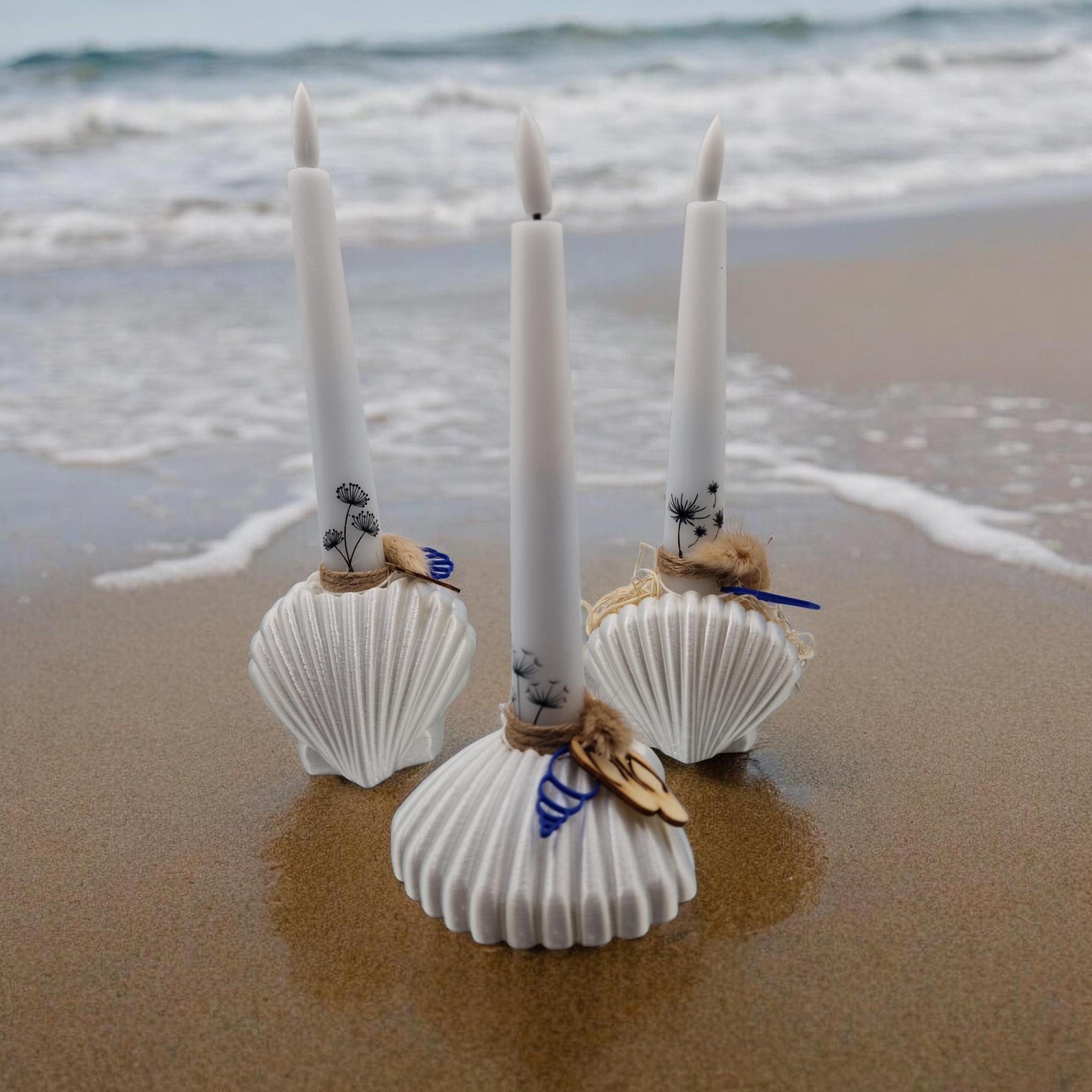 Kerzenhalter aus Muschelschalen