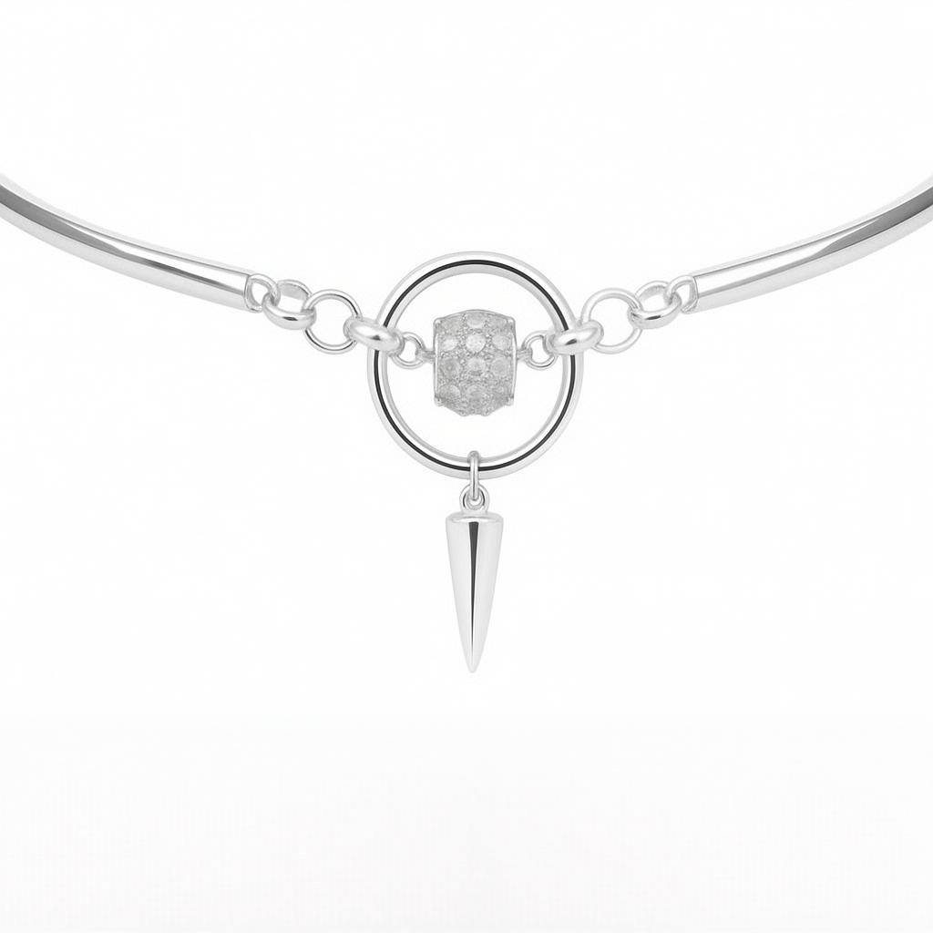 Silver Spike & Halo Necklace